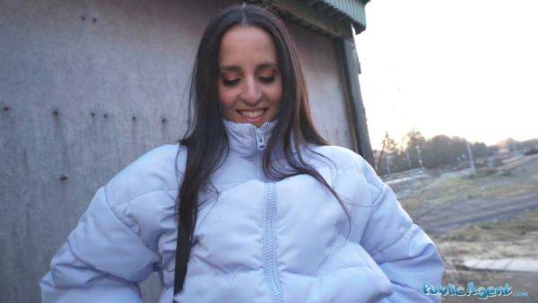 Sexy Brunette takes it hard in a basement with public agent in reverse cowgirl - sexu.com on poweredporn.com