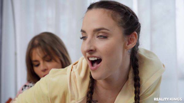 Zlata Shine and Amirah Adara fucking with a strap-on dildo - xtits.com - Russia - Hungary on poweredporn.com