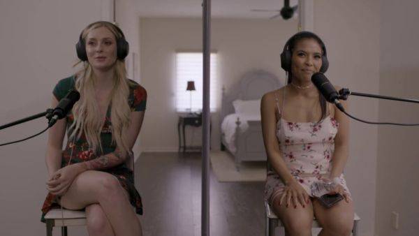 Jada Kai & Charlotte Sins scissor in a steamy lesbian blind date - sexu.com on poweredporn.com