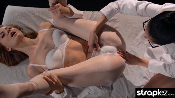 Maria Pie And Strapless Dildo - Her Squirts All Over Her Girlfriends Cute Face - upornia.com on poweredporn.com