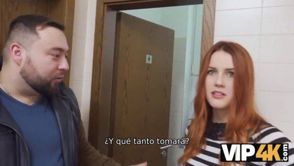 Watch as a hot redhead teen gets cuckolded by her wealthy friend in a public restroom - sexu.com on poweredporn.com