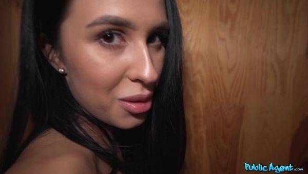 Raven-haired hottie Alyssa Bounty gets pounded on the floor - xhand.com on poweredporn.com