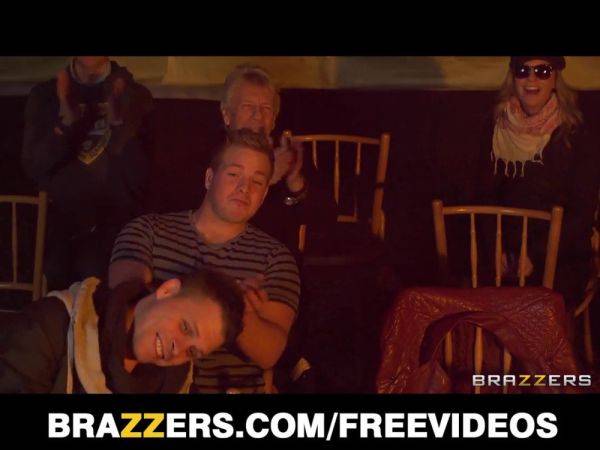 Magician fails at his first audition with his busty blonde assistant on stage - sexu.com on poweredporn.com