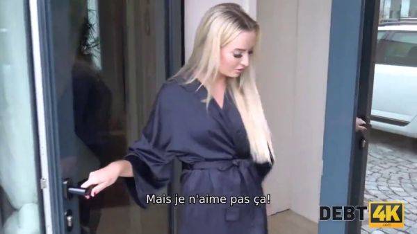 Hot blonde MILF debtor Amy Pink gets her small boobs pounded in debt bondage - sexu.com on poweredporn.com