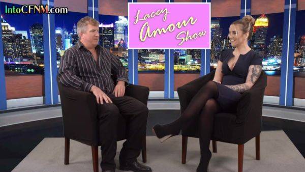 CFNM femdom TV host babe sucks and wanks guests cock - hotmovs.com on poweredporn.com