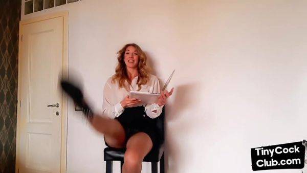 SPH solo babe in stockings talks dirty about small cocks - hotmovs.com on poweredporn.com