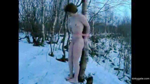 Numb Slave Girl Struggles In The Snow - hclips.com on poweredporn.com