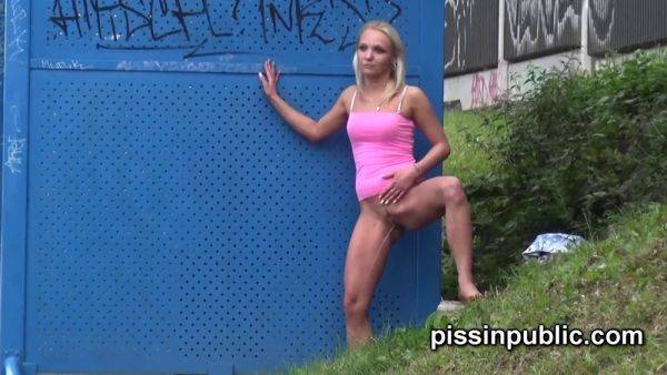 Watch these horny barbies risk their lives for WC in public and pee in the city center - sexu.com on poweredporn.com