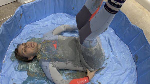Wetsuit Filling With Messy Substances - upornia.com on poweredporn.com
