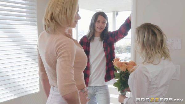 Long-haired dude fucks two busty MILFs-next-door - xtits.com on poweredporn.com