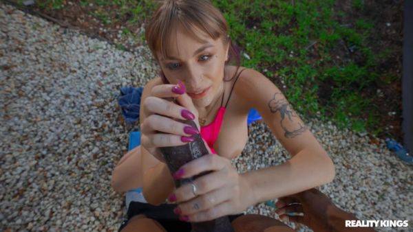 Angel Youngs pleasures horny black stud on the couch - xhand.com on poweredporn.com