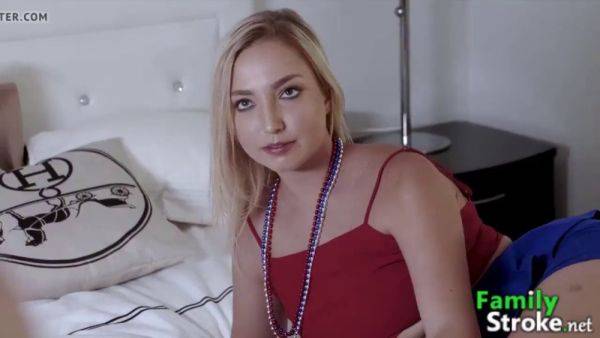 Dirty American Stepfamily Orgy with blonde MILFs and their bareback strokes - sexu.com on poweredporn.com