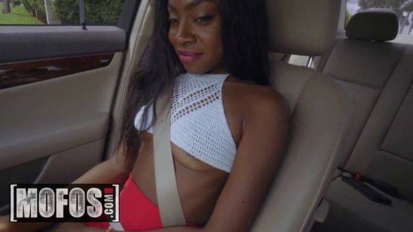 Anne Amari's driving test turns into a wild fuck fest with her huge ebony boobs bouncing - sexu.com on poweredporn.com
