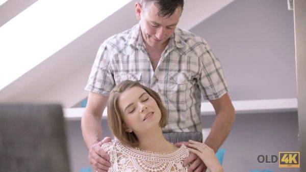 Marina Visconti rides old man's dick in reverse & sucks his sweet spot - sexu.com on poweredporn.com