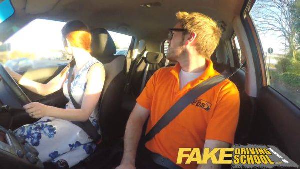 Zara DuRose gets her ginger bush out in a fake driving school POV video - sexu.com on poweredporn.com