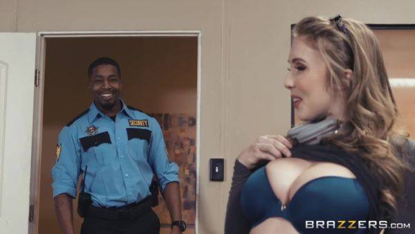 Black security guard fucks sexy redhead chick in the library - xtits.com on poweredporn.com