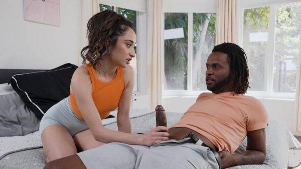 Black hunk stimulates both her tiny holes in very naughty home interracial - hellporno.com on poweredporn.com