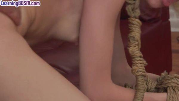 Submissive skinny BDSM GF mouth jizzed after pussydrilled - hotmovs.com on poweredporn.com