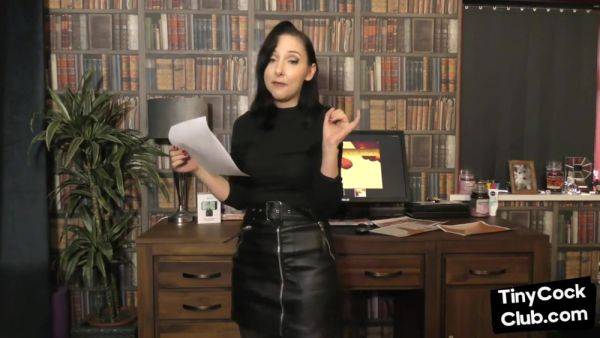 SPH solo babe in leather humiliates small cocks in dirtytalk - hotmovs.com on poweredporn.com