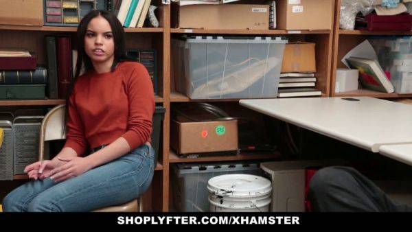 Hot teen thief caught & offers to hard cock in shoplyter video - sexu.com on poweredporn.com