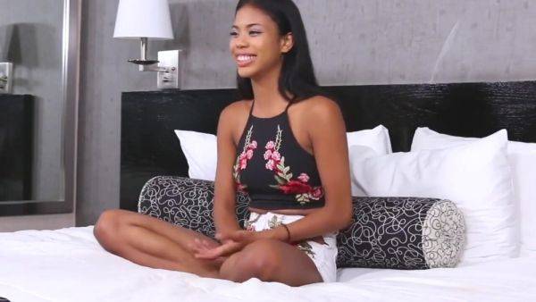 Hot ebony teen tries out for porn - upornia.com on poweredporn.com