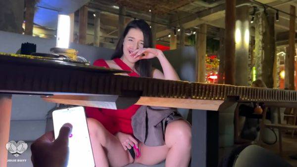 Jolie Butt moans in public when BF stimulates her pussy with remote toy - anysex.com - Russia on poweredporn.com