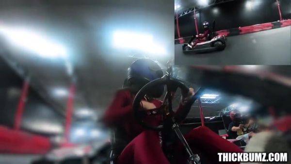 Bubble Butt Brunette Go-carting Picks Up Cock To Twerk - hotmovs.com on poweredporn.com