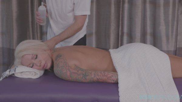 Inked cougar allows horny masseur to come on her after sharing naughty sex together - xbabe.com on poweredporn.com