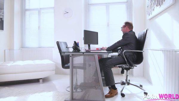 Blonde Babe Seduces Teacher - PornWorld - hotmovs.com - Czech Republic on poweredporn.com