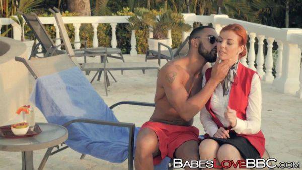 Bianca Resa bounces on a BBC in public like a hot, horny redhead - sexu.com on poweredporn.com