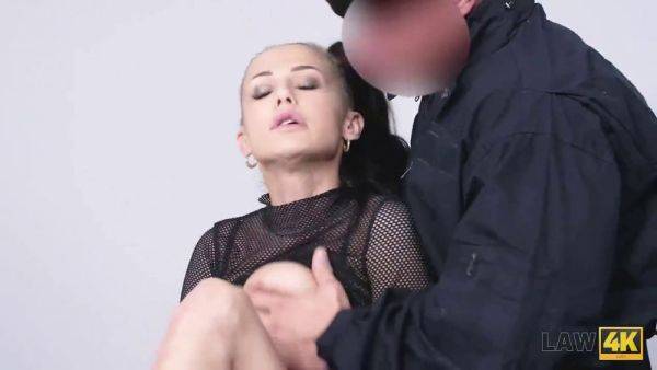 Watch Nicole Love, the insatiable young brunette, service guards instead - sexu.com on poweredporn.com