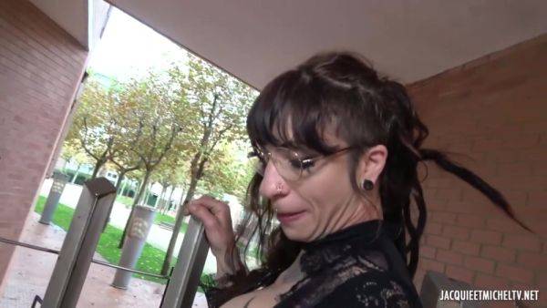 Tattoed lesbian Elea and her friend play with big toys and real cock - hotmovs.com on poweredporn.com