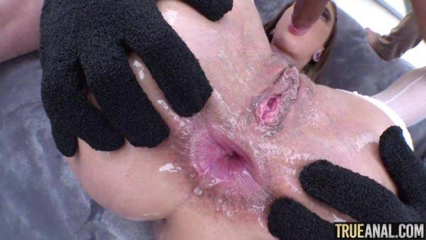 TRUE ANAL Busty brunette hottie Jesse Pony has her ass drilled deep by a huge dick - Logan long - xtits.com on poweredporn.com