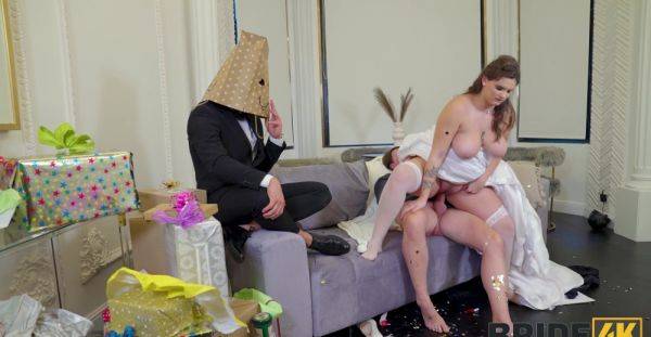 Smooth porn on her wedding day with hubby watching her fuck loudly - alphaporno.com on poweredporn.com