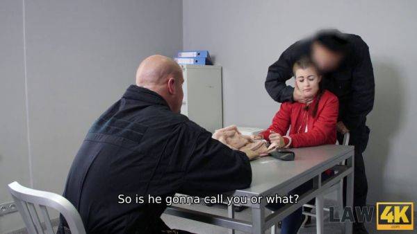 Caught! Young babe double-penetrated and fucked hard in jail - MMF security officer - sexu.com on poweredporn.com