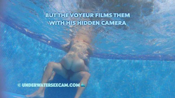 This couple thinks no one knows what they are doing underwater in the pool but the voyeur does - hclips.com on poweredporn.com