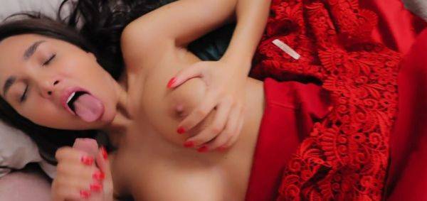 I'm a PETITE BRUNETTE in a Red Dress SUCKING and RIDING DICK - Homemade sex - inxxx.com on poweredporn.com