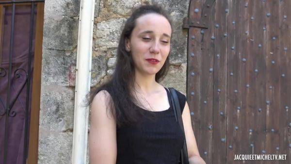 Teen Amandine first time in a threesome - hotmovs.com on poweredporn.com