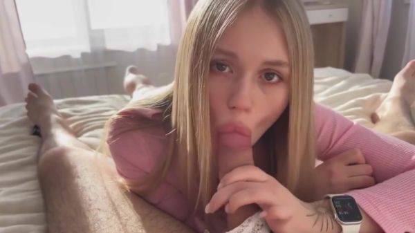 Russian Blonde Got A Facial After A Hot Fuck - hotmovs.com - Russia on poweredporn.com