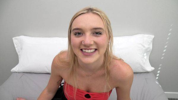 This blonde 18 yr old inhales a fat cock - xhand.com on poweredporn.com