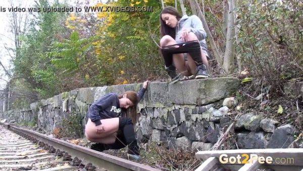 Brunette hottie craves public piss & hunkers down for a wild outdoor pee session - sexu.com - Czech Republic on poweredporn.com