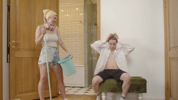 Cleaning lady pushes young cock in her mature pussy for serious orgasms - xbabe.com on poweredporn.com