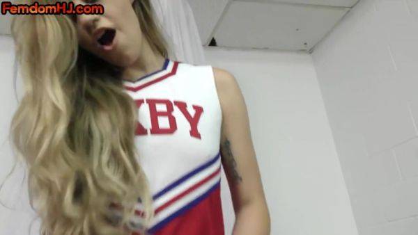 Femdom cheerleader wanks cock in POV after facesitting - hotmovs.com on poweredporn.com