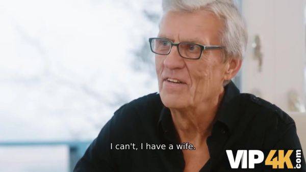 VIP4K. Grey-haired cuckold doesnt disturb his wife with big breasts from cheating - hotmovs.com on poweredporn.com