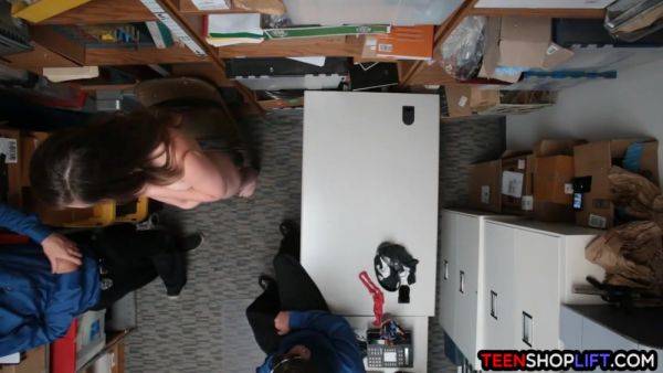 Teen Thief Tag Teamed By Security Guards In The Back Of - hotmovs.com on poweredporn.com