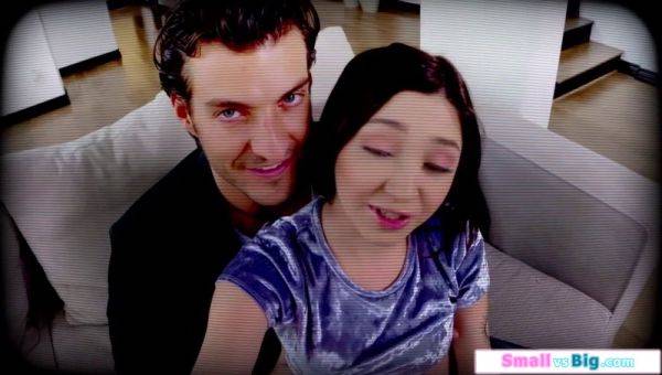 Stepdaddy pounds petite babe's tight shaved pussy & makes her cum - sexu.com on poweredporn.com