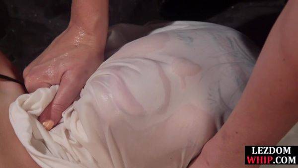 Lezdom foot fetish MILF fists and whips Asian sub in office - txxx.com on poweredporn.com