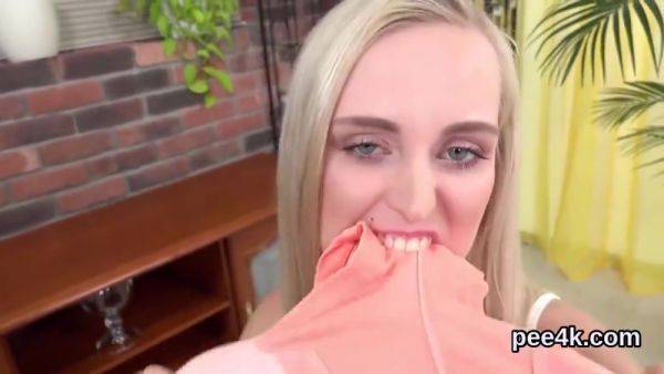 Striking Cutie Is Pissing And Masturbating Shaven Twat - hotmovs.com on poweredporn.com