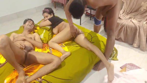 Pert Sexy Skinny Teen With Natural Big Tits Fucked By Threesome A Girl Two Guys - desi-porntube.com - India on poweredporn.com