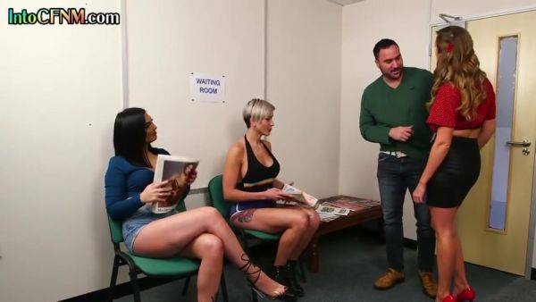 CFNM waiting room BJ MILFS suck lucky cock in group - hotmovs.com - Britain on poweredporn.com